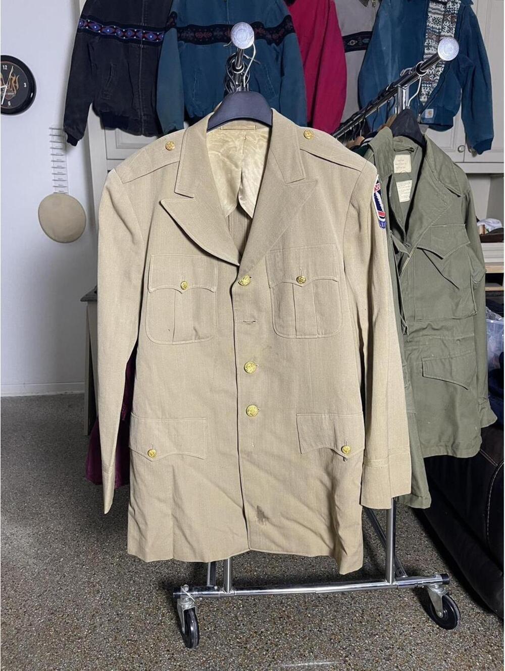 WWII U.S. Army Officer's Khaki Service Uniform Jacket